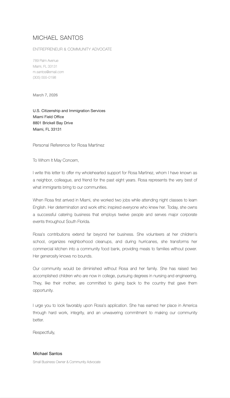 Clean white immigration reference